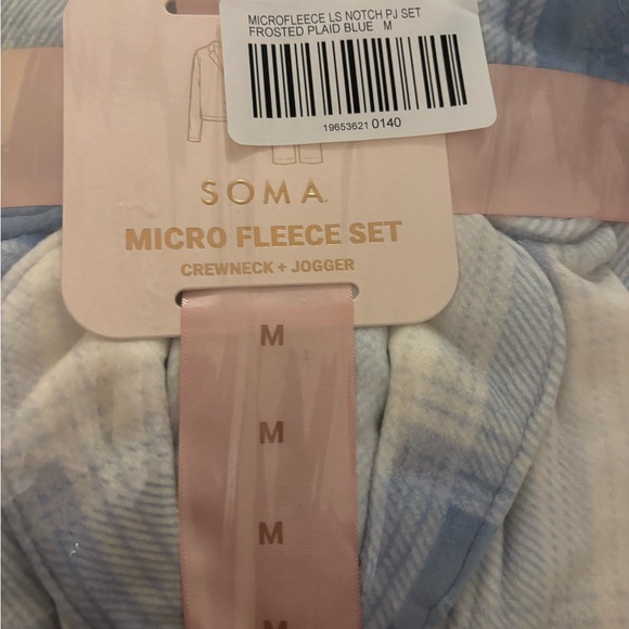 Soma Micro Fleece Set in Blue and White - Picture 3 of 4